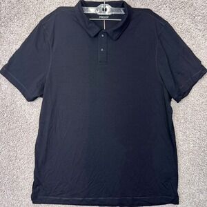 Proof Polo Shirt Mens XL 72 Hour Merino Black Short Sleeve Snap EUC
